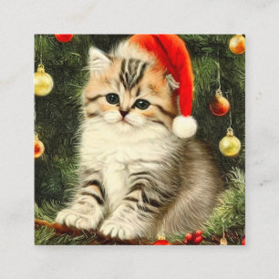 Vintage Christmas Kitten Enclosure Card