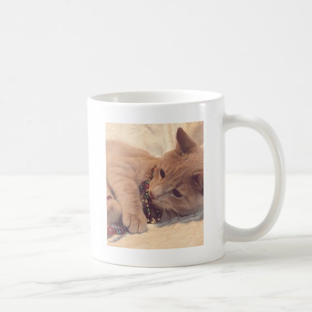 Vintage Christmas Kitty Coffee Mug (Right)
