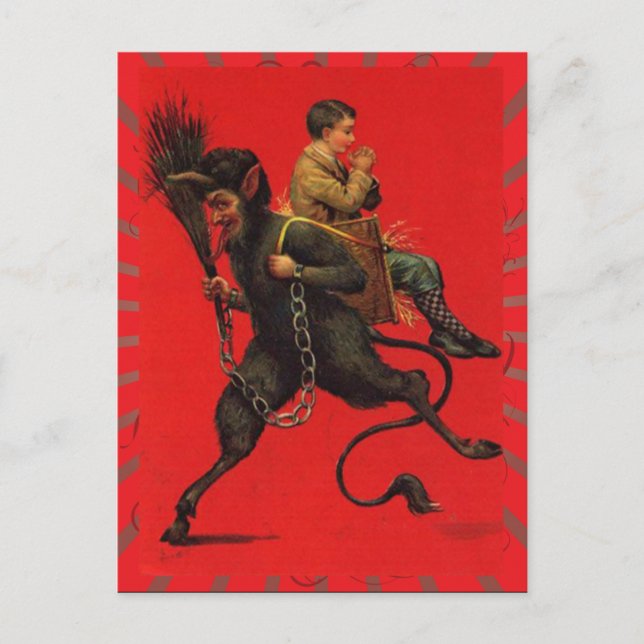 Vintage Christmas Krampus Postcard (Front)