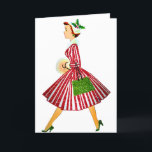 vintage christmas lady holiday card<br><div class="desc">"vintage christmas lady ", "vintage christmas", "vintage xmas", "retro christmas", "1950s christmas", "rockabilly christmas" "1950s xmas", "ugly christmas" "christmas pinup", "christmas pin up", </div>