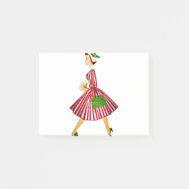 vintage christmas lady post-it notes (Front)