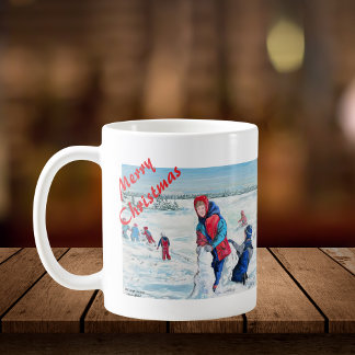 Vintage Christmas Landscape Personalize Coffee Mug
