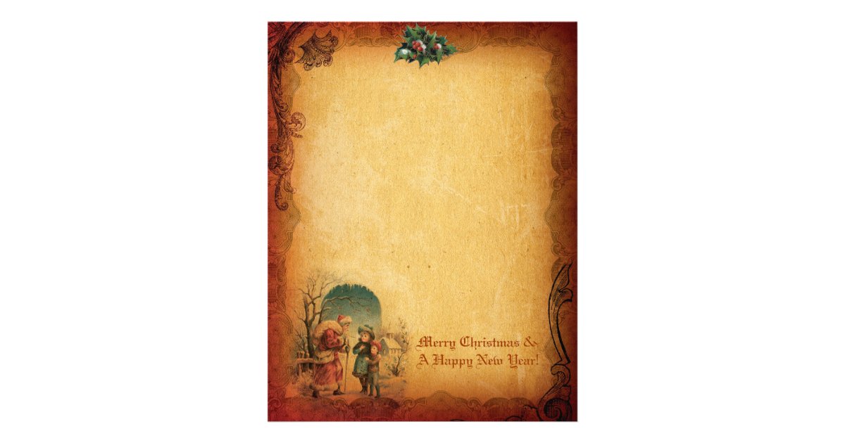 vintage christmas letter paper letterhead design zazzle