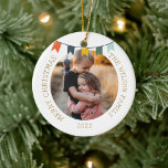 Vintage Christmas Light Ornament Family Photo<br><div class="desc">Vintage Christmas Botanical Family Photo</div>