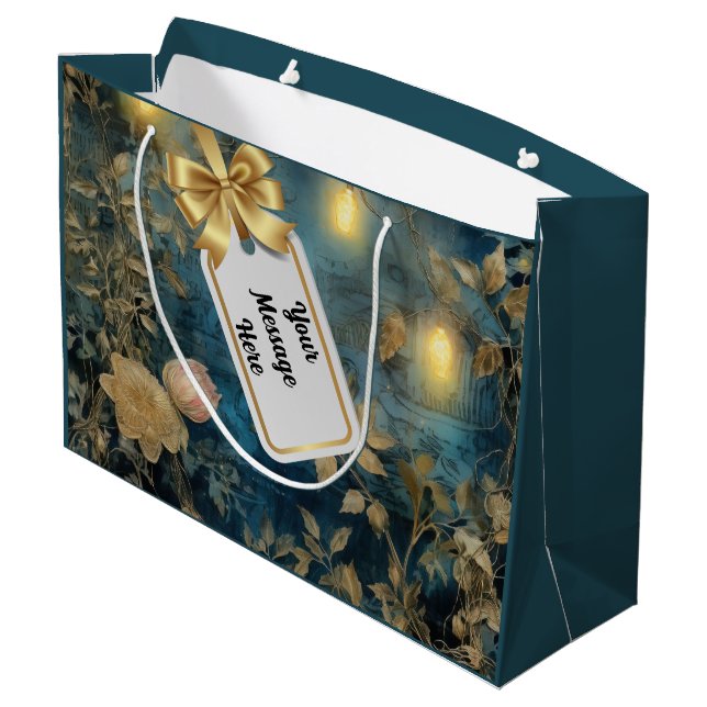 Vintage Christmas Lights custom Large Gift Bag (Back Angled)