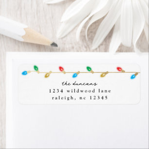 Vintage Christmas Lights Holiday Return Address