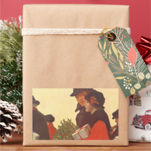 Vintage Christmas, Love and Romance Gift Shopping Sticker