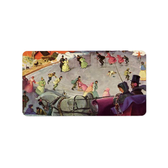 Vintage Christmas, Love and Romance Sleigh Label (Front)