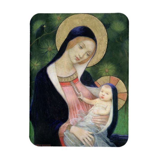 Vintage Christmas Madonna & Child Holiday Card Magnet (Vertical)