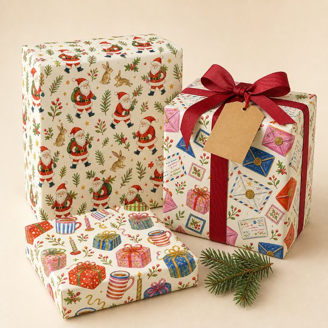 Vintage Christmas Mail Wrapping Paper (Creator Uploaded)