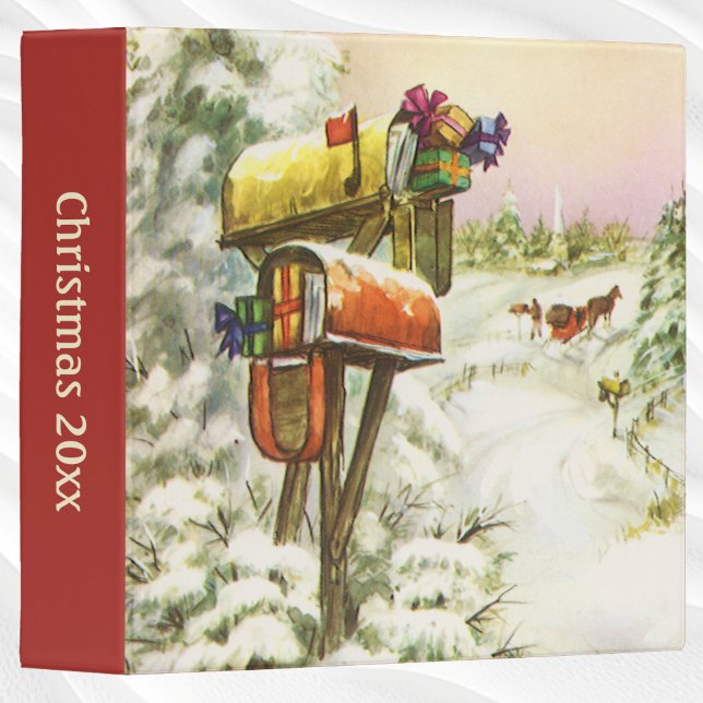 Vintage Christmas, Mailboxes in Winter Landscape  Binder (Creator Uploaded)