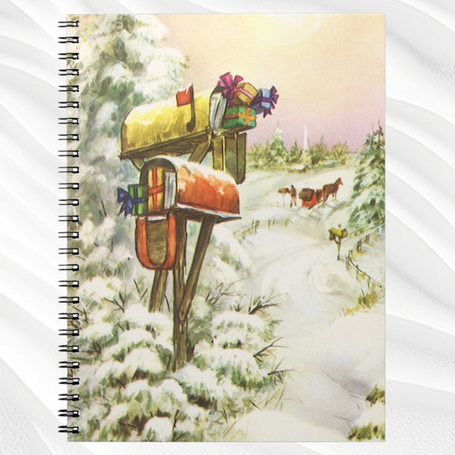 Vintage Christmas, Mailboxes in Winter Landscape  Notebook (Creator Uploaded)