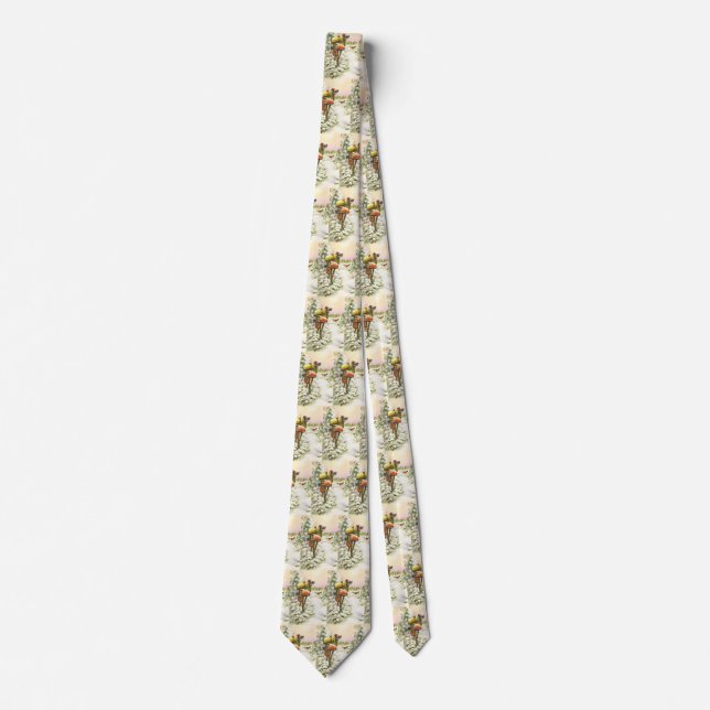 Vintage Christmas, Mailboxes in Winter Landscape  Tie (Front)
