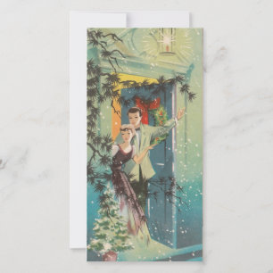Vintage Christmas Married Couple Holiday Card