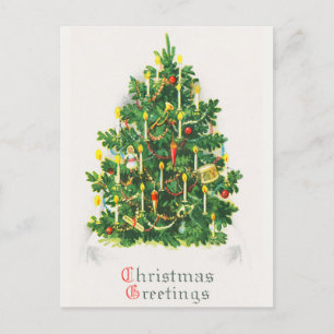 Vintage Christmas Merry Christmas Greetings Holiday Postcard