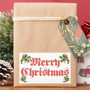 Vintage Christmas, Merry Christmas Text Design Sticker