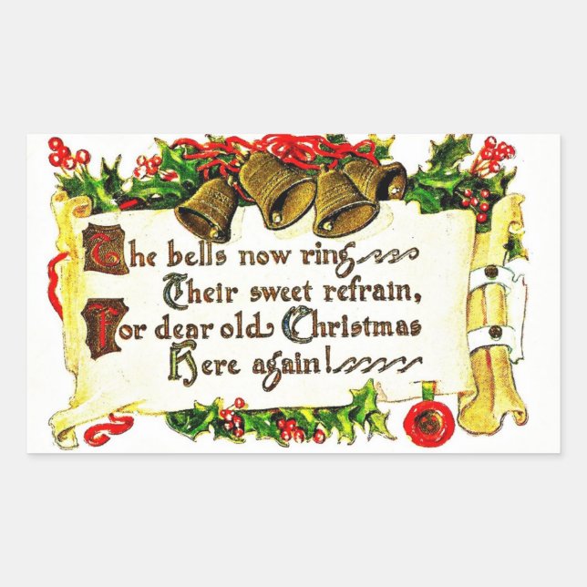 Vintage Christmas Message Sticker (Front)
