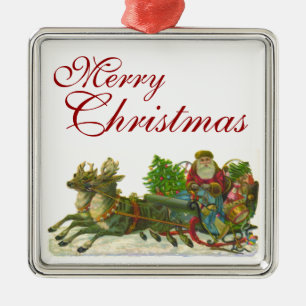 Vintage Christmas Metal Ornament