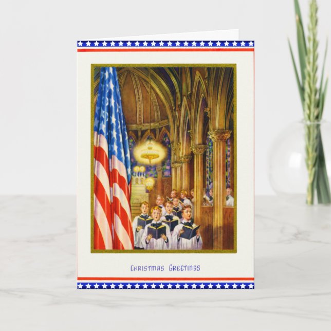 Vintage Christmas Military Card (Front)