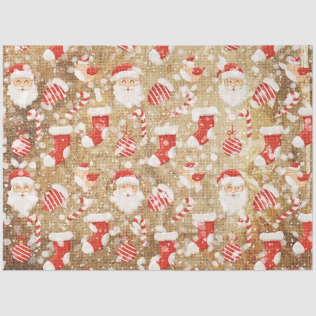 Vintage Christmas Mix Series Design 6 Tissue Paper (Front)