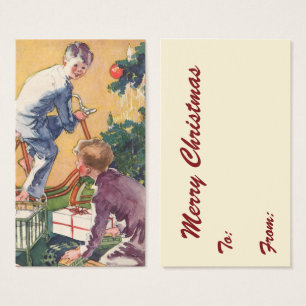 Vintage Christmas Morning, Children with Presents