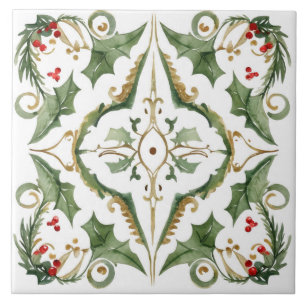 Vintage, Christmas Mosaic,Ceramic Tile