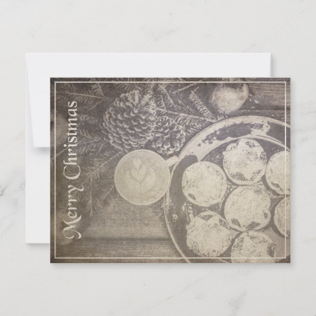 Vintage Christmas Motif with Cookies and Coffee (Front)