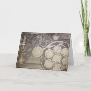 Vintage Christmas Motif with Cookies and Coffee Card