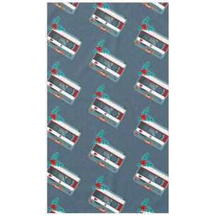 vintage christmas music cassette tape tablecloth