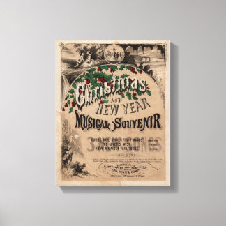 Vintage Christmas Musical poster decor