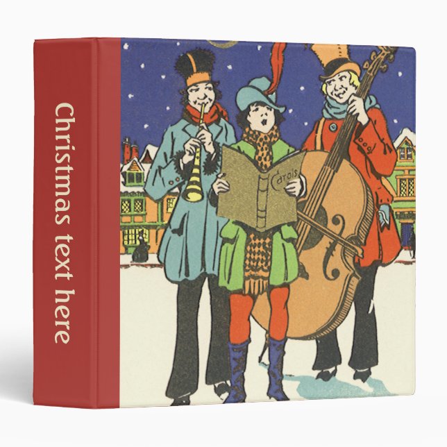 Vintage Christmas, Musicians Caroling with Music Binder (Front/Spine)