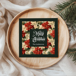 Vintage Christmas Napkins Watercolor Elegance