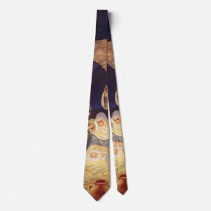 Vintage Christmas Nativity, 3 Shepherds and Jesus Tie