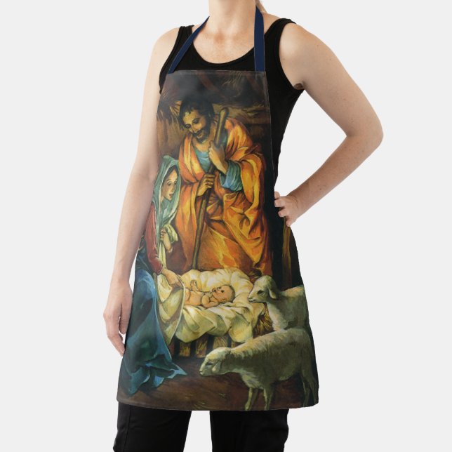 Vintage Christmas Nativity, Baby Jesus in Manger Apron (Insitu)