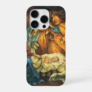 Vintage Christmas Nativity, Baby Jesus in Manger iPhone 16 Pro Case