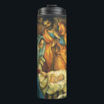 Vintage Christmas Nativity, Baby Jesus in Manger Thermal Tumbler<br><div class="desc">Vintage illustration religious Christmas holiday design featuring a classic nativity. A Christian religion family scene with Mary,  Joseph and the infant Jesus Christ in the manger with lamb and sheep. Bethlehem.</div>