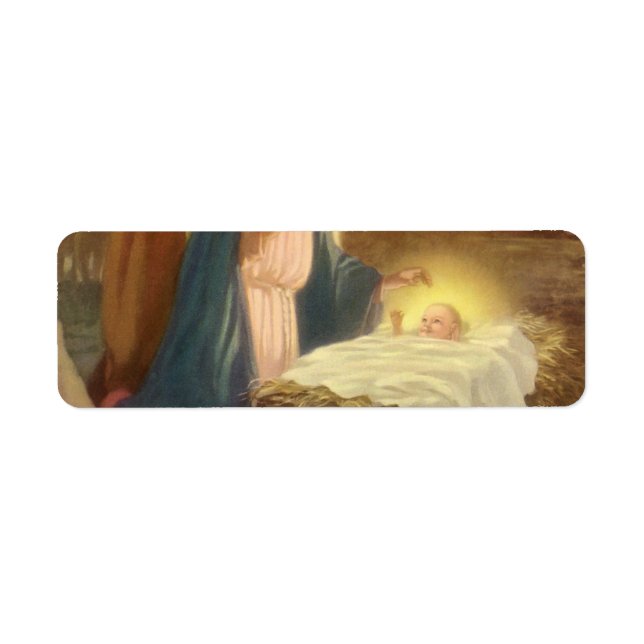 Vintage Christmas Nativity, Mary Joseph Baby Jesus (Front)
