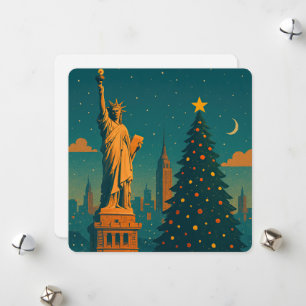 Vintage Christmas New York  – Statue of Liberty Holiday Card