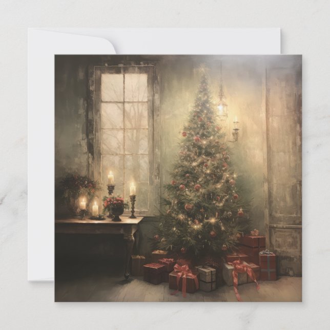 Vintage Christmas Night Greeting Card (Front)