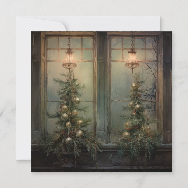 Vintage Christmas Night Greeting Card (Front)