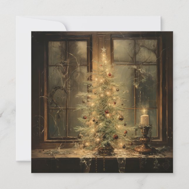 Vintage Christmas Night Greeting Card (Front)