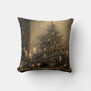 Vintage Christmas Night Throw Pillow