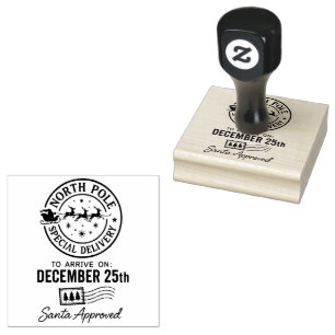 Vintage Christmas North-pole Rubber Stamp