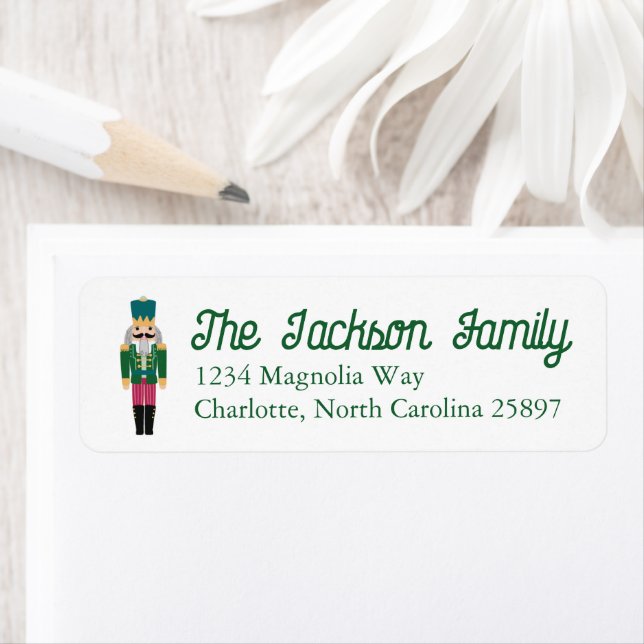 Vintage Christmas Nutcracker Adresse personnalisée (En situation)