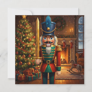 Vintage Christmas Nutcracker  Holiday Card