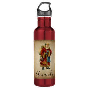 Vintage Christmas Old World Santa Claus 710 Ml Water Bottle
