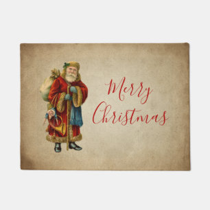 Vintage Christmas Old World Santa Claus Doormat