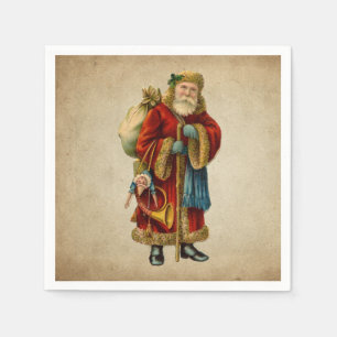 Vintage Christmas Old World Santa Claus Napkin