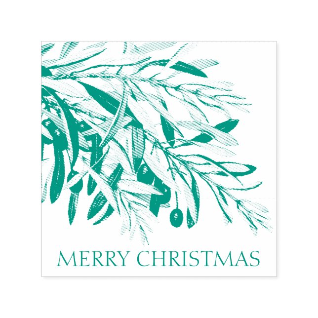 VINTAGE CHRISTMAS OLIVE BRANCH RUBBER STAMP (Design)