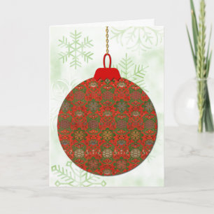 Vintage Christmas Ornament Art Christmas Holiday Card